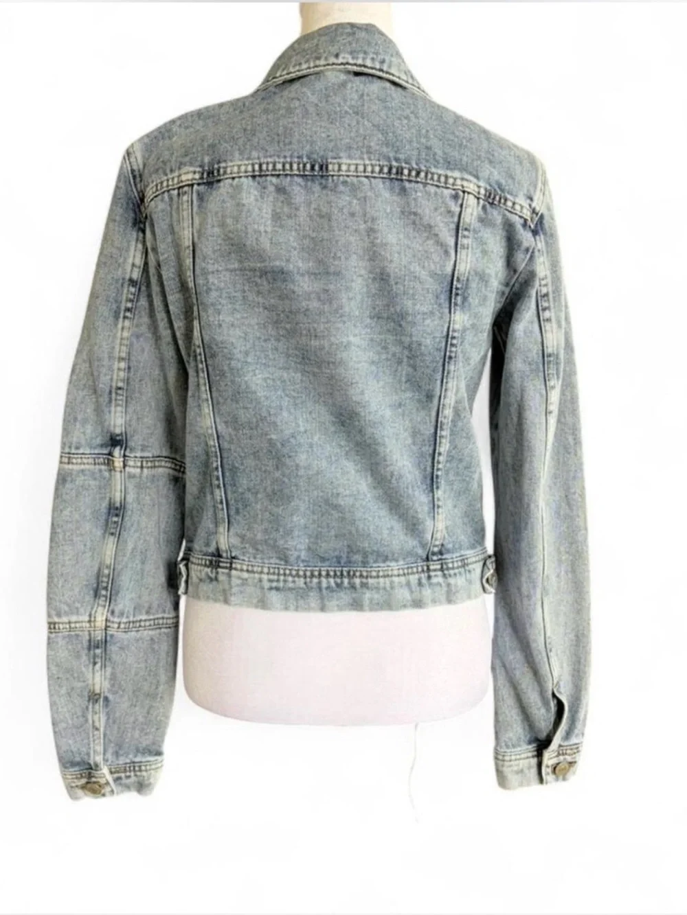 Free People Faded Light Blue Denim Jacket - Picture 3 of 7